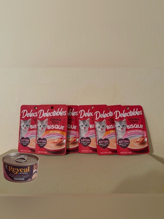 Other - 6 New Packages Of Delectable Lickable Treat Bisque-kitten and reveal entree